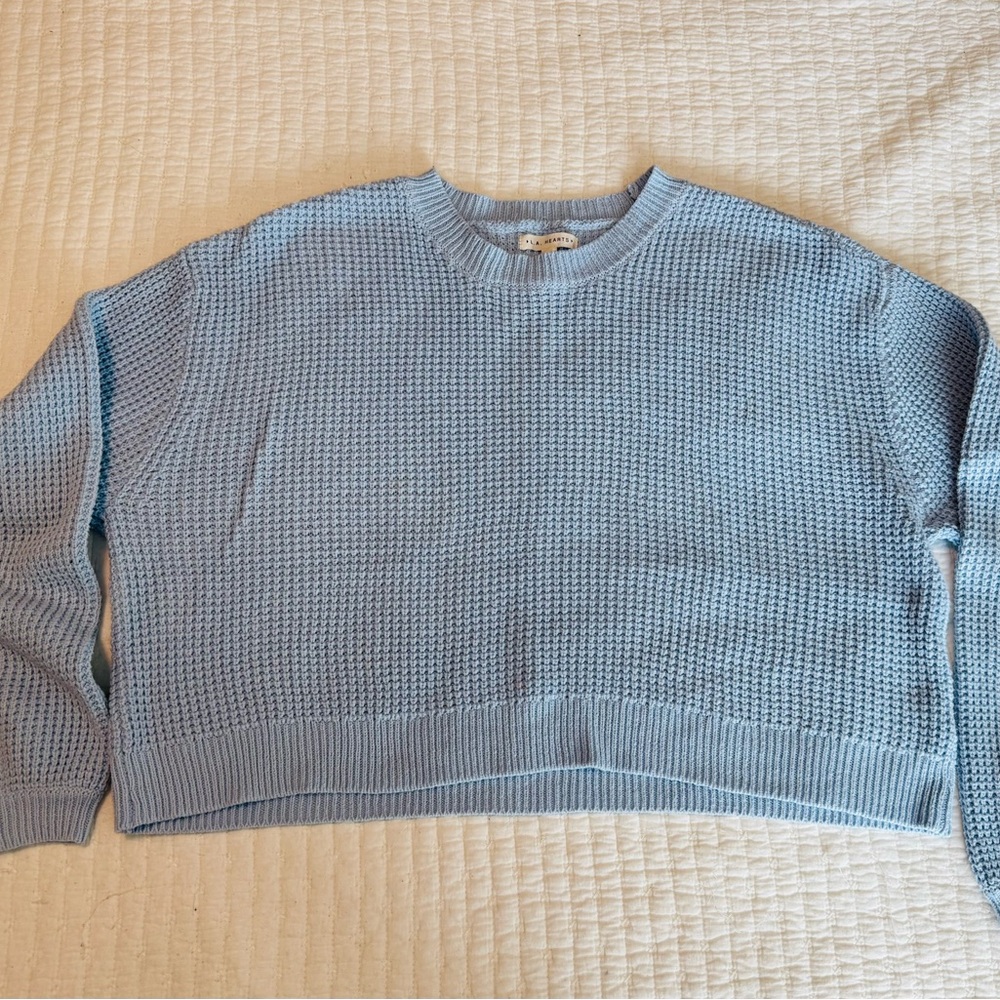 La Hearts Light Blue Crew Neck Sweater